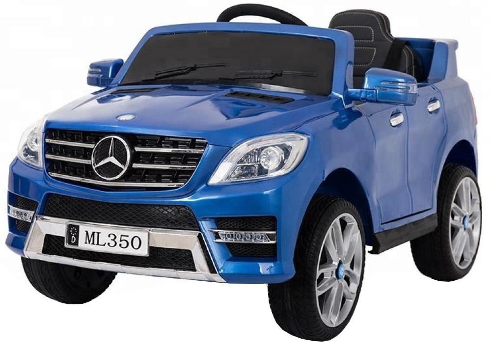 Masinuta electrica Premier Mercedes ML-350, 12V, roti cauciuc EVA, scaun piele ecologica, albastra