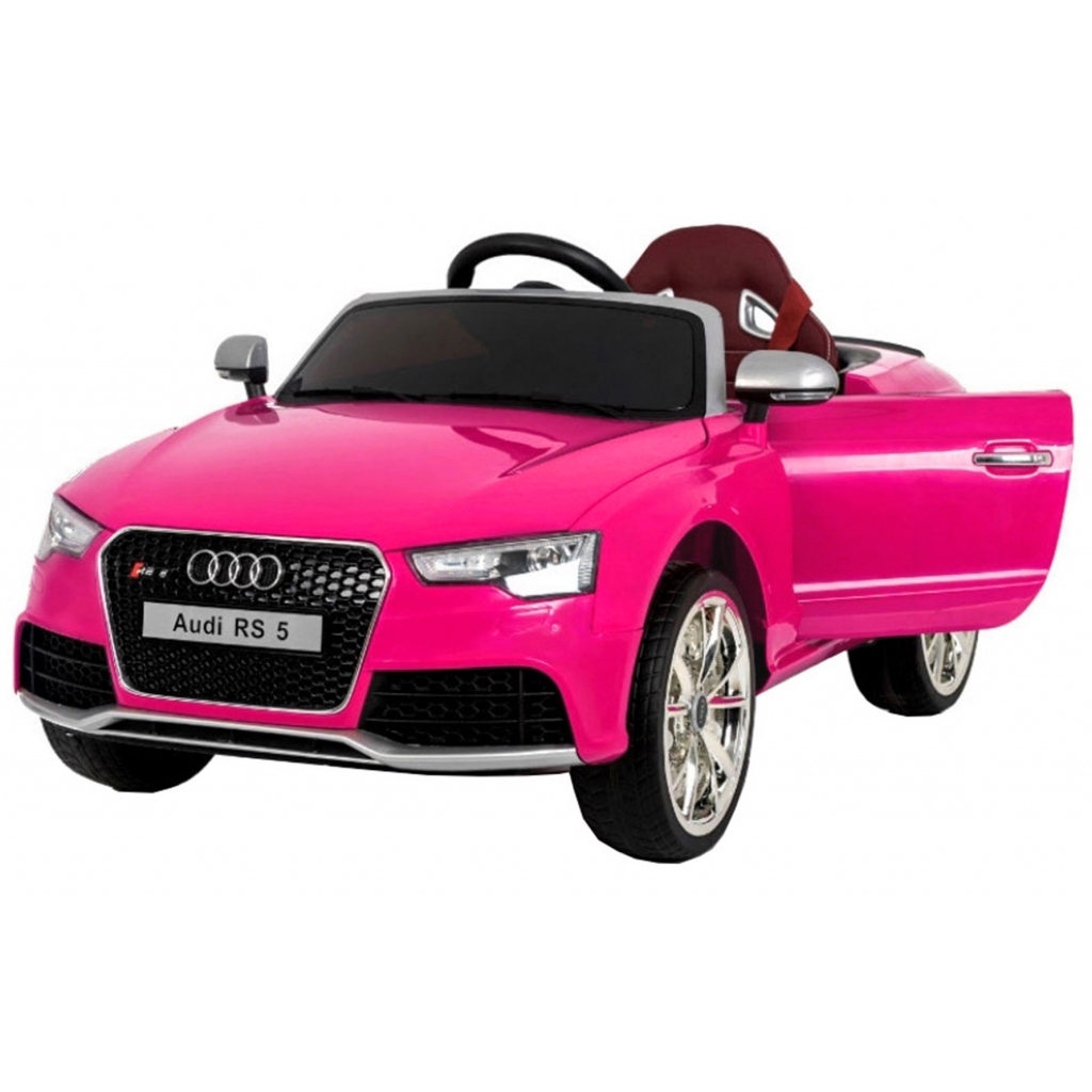 Masinuta electrica Premier Audi RS5, 12V, roti cauciuc EVA, scaun piele ecologica, roz