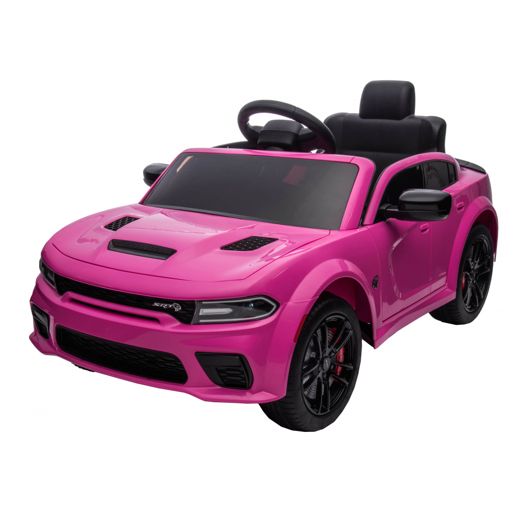 Masinuta electrica Premier Dodge Charger, 12V, roti cauciuc EVA, scaun piele ecologica, roz