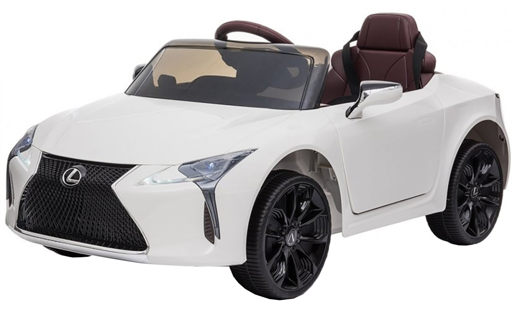 Masinuta electrica Premier Lexus LC 500, 12V, roti cauciuc EVA, scaun piele ecologica, alb