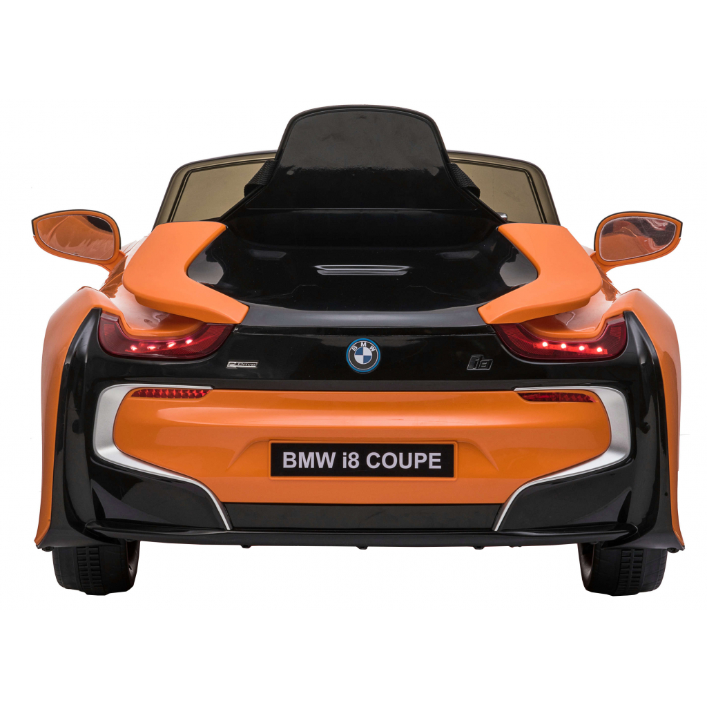 Masinuta electrica Premier BMW i8 12V roti cauciuc EVA scaun piele ecologica portocaliu