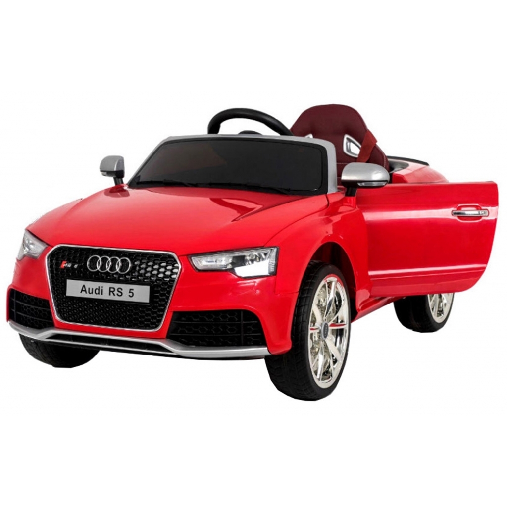 Masinuta electrica Premier Audi RS5, 12V, roti cauciuc EVA, scaun piele ecologica, rosie