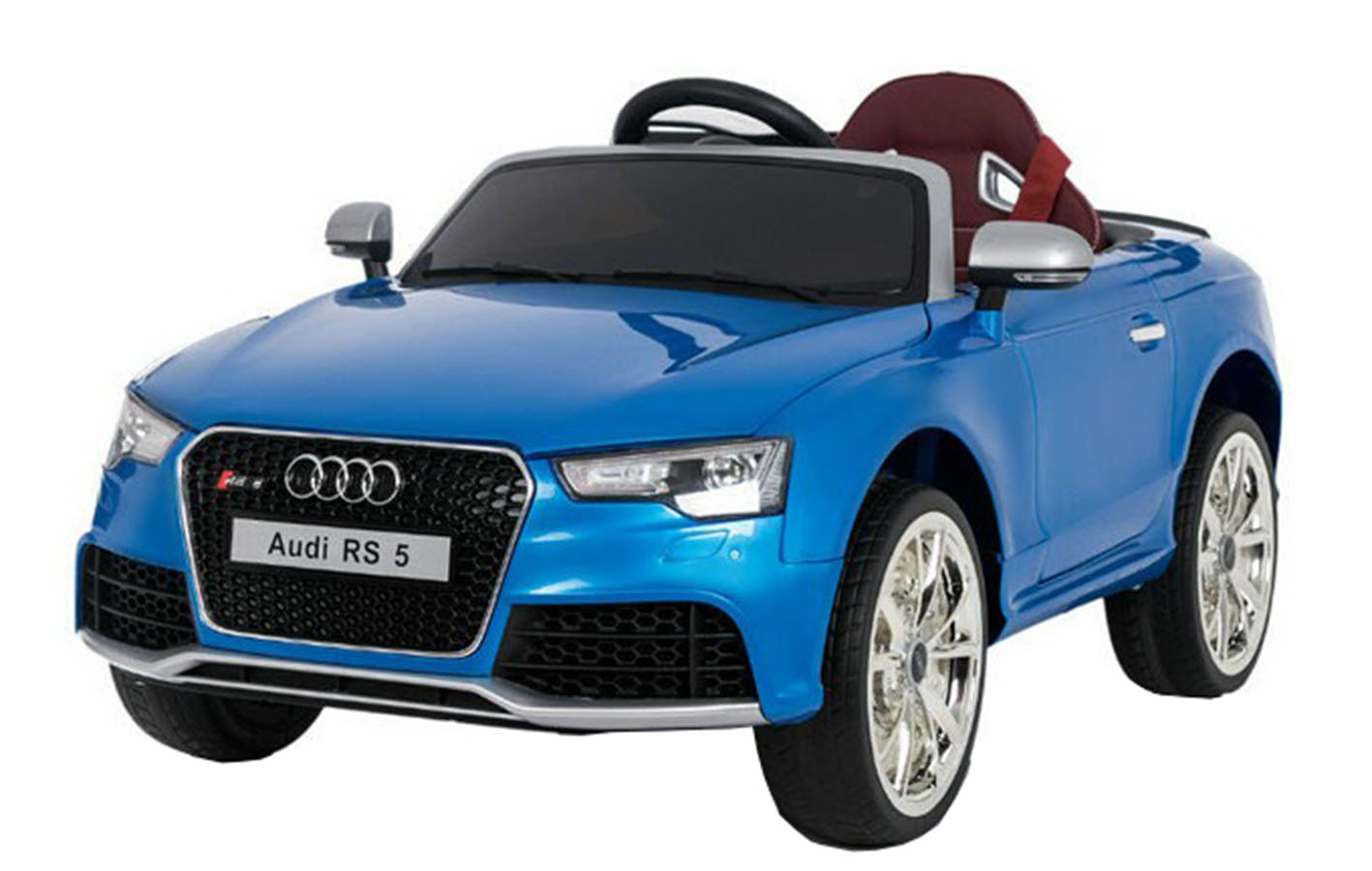 Masinuta electrica Premier Audi RS5, 12V, roti cauciuc EVA, scaun piele ecologica, albastra