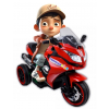 Motocicleta electrica cu 3 roti Premier Sport, 6V, 2 motoare, MP3, rosu