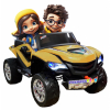 Masinuta electrica 4x4 Premier D-Max, 12V, roti cauciuc EVA, scaun piele ecologica, galben