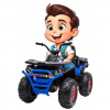 ATV electric 4x4 Premier Desert, 12V, roti cauciuc EVA, MP3, albastru
