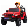 Masinuta electrica 4x4 Premier Jeep Wrangler Rubicon, 12V, roti cauciuc EVA, scaun piele ecologica, rosu