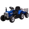 Tractor electric cu remorca Premier Farm, 12V, roti cauciuc EVA, albastru