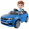 Masinuta electrica SUV Premier BMW X5M, 12V, roti cauciuc EVA, scaun piele ecologica, albastru