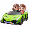 Masinuta electrica 4 x 4 Premier Lamborghini Veneno, 12V, roti cauciuc EVA, scaun piele ecologica, verde