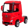 Camion electric Premier Mercedes Actros cu 2 baterii, 4x4, roti cauciuc EVA, scaun piele ecologica, rosu
