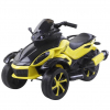 Trike electric Premier Eagle, 2 x 6V, lumini exterioare, 2 motoare, MP3, galben