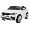 Masinuta electrica Premier BMW X6M, 2 locuri, 12V, roti cauciuc EVA, scaun piele ecologica, alb