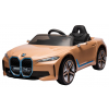 Masinuta electrica Premier BMW i4, 12V, roti cauciuc EVA, scaun piele ecologica, auriu