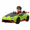 Masinuta electrica Premier Lamborghini Huracan, 12V, roti cauciuc EVA, scaun piele ecologica, verde