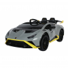 Masinuta electrica Premier Lamborghini Huracan, 12V, roti cauciuc EVA, scaun piele ecologica, argintiu