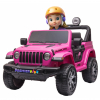 Masinuta electrica 4x4 Premier Jeep Wrangler Rubicon, 12V, roti cauciuc EVA, scaun piele ecologica, roz