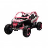 Masinuta UTV electric Premier 4x4 Can-Am Maverick Force RC, 2 locuri, 12V, roti cauciuc EVA, scaun piele ecologica, roz deschis