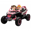 Masinuta UTV electric Premier 4x4 Can-Am Maverick Power RC, 2 locuri, 2 baterii 24V, roti cauciuc EVA, scaun piele ecologica, roz deschis