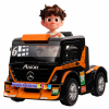 Camion electric Premier Mercedes Axor, 12V, roti cauciuc EVA, scaun piele ecologica, portocaliu
