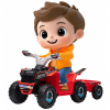 ATV electric cu remorca Premier Beach, 6V, rosu