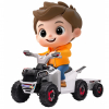 ATV electric cu remorca Premier Beach, 6V, alb