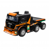 Camion electric cu remorca Premier Mercedes Axor, 12V, roti cauciuc EVA, scaun piele ecologica, portocaliu