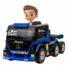 Camion electric cu remorca Premier Mercedes Axor, 12V, roti cauciuc EVA, scaun piele ecologica, albastru