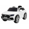 Masinuta electrica Premier Audi Q8, 12V, roti cauciuc EVA, scaun piele ecologica, alb