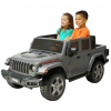 Masinuta electrica Premier Jeep Gladiator Rubicon, 12V, 2 copii, roti cauciuc EVA, scaun piele ecologica, gri