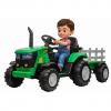 Tractor electric Premier Hercules, 12V, roti cauciuc EVA, verde