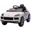 Masinuta electrica Premier Porsche Cayenne E-Hybrid Coupe, 12V, roti plastic, scaun piele ecologica, alb