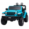 Masinuta electrica 4x4 Premier Jeep Wrangler Rubicon, 12V, roti cauciuc EVA, scaun piele ecologica, turcoaz