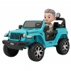 Masinuta electrica 4x4 Premier Jeep Wrangler Rubicon, 12V, roti cauciuc EVA, scaun piele ecologica, turcoaz