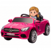 Masinuta electrica Premier Mercedes SL500, 12V, roti cauciuc EVA, scaun piele ecologica, roz