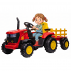Tractor electric Premier Hercules, 12V, roti cauciuc EVA, rosu