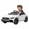 Masinuta electrica Premier 4x4 Mercedes CLA-45, 12V, roti cauciuc EVA, scaun piele ecologica, alb