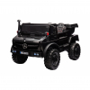 Camion electric cu bena rabatabila Premier Mercedes Unimog, 4x4, 12V, 2 copii, roti cauciuc EVA, scaun piele ecologica, negru