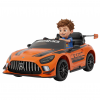 Masinuta electrica Premier Mercedes Benz AMG GT3, 12V, roti cauciuc EVA, scaun piele ecologica, portocaliu