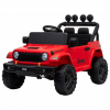 Masinuta electrica 4x4 Premier Mini Jeep Wrangler Rubicon, 12V, roti cauciuc EVA, scaun piele ecologica, 101x59x65 cm, rosu