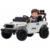 Masinuta electrica 4x4 Premier Mini Jeep Wrangler Rubicon, 12V, roti cauciuc EVA, scaun piele ecologica, 101x59x65 cm, alb