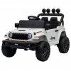 Masinuta electrica 4x4 Premier Mini Jeep Wrangler Rubicon, 12V, roti cauciuc EVA, scaun piele ecologica, 101x59x65 cm, alb