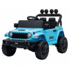 Masinuta electrica 4x4 Premier Mini Jeep Wrangler Rubicon, 12V, roti cauciuc EVA, scaun piele ecologica, 101x59x65 cm, turcoaz