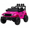 Masinuta electrica 4x4 Premier Mini Jeep Wrangler Rubicon, 12V, roti cauciuc EVA, scaun piele ecologica, 101x59x65 cm, roz
