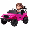 Masinuta electrica 4x4 Premier Mini Jeep Wrangler Rubicon, 12V, roti cauciuc EVA, scaun piele ecologica, 101x59x65 cm, roz